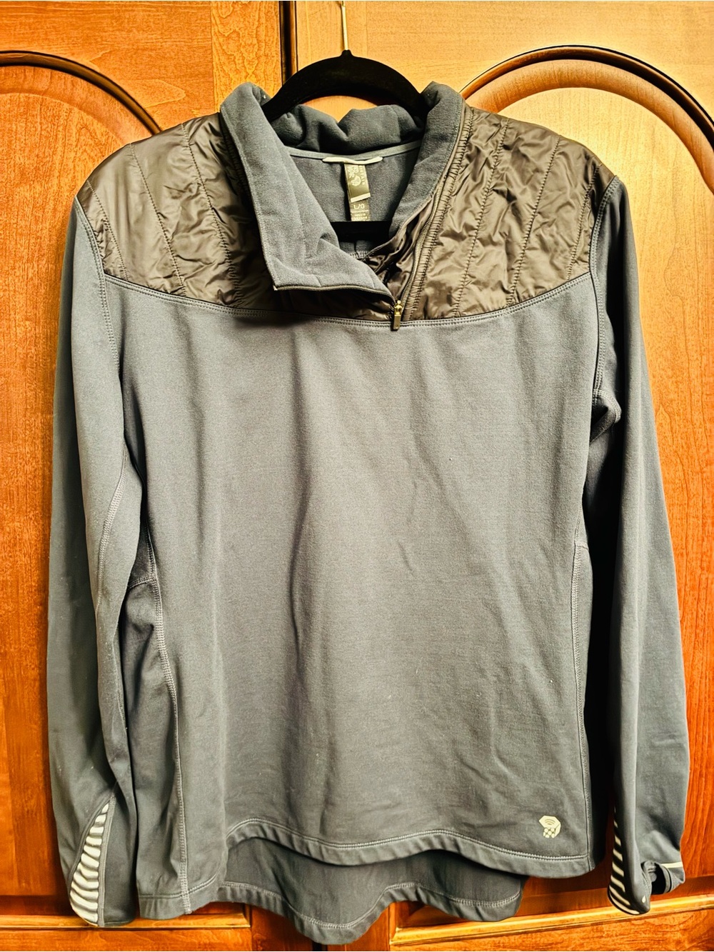 Mountain Hardwear Womens L Blue Quilted 1/4 Zip Pullover Hiking Gorpcore Top